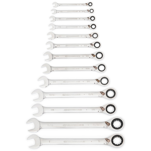 Jeu de cl&eacute;s &agrave; cliquets r&eacute;versibles SAE &agrave; 12 pans et 72 dents, Combinaison, 13 morceaux, Imp&eacute;rial Southpoint Industrial Supply