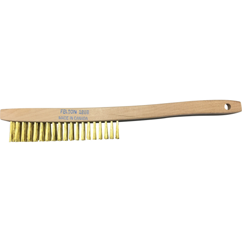 Curved-Handle Scratch Brushes, Brass, 4 x 19 Wire Rows, 14" Long Southpoint Industrial Supply