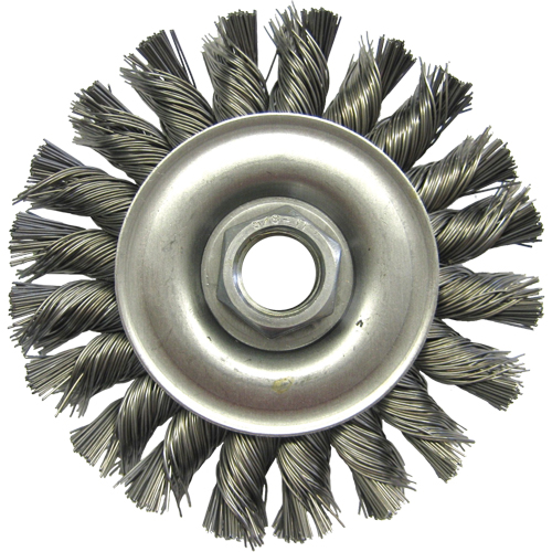 Wire Wheel Brushes, 4" Dia., 0.02" Fill, 5/8"-11 Arbor, Steel Southpoint Industrial Supply
