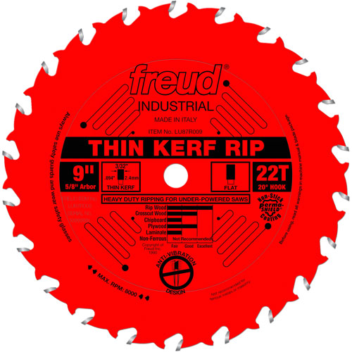 TCS Industrial Saw Blade - Rip/Crosscut Thin Kerf, 9", 22 Teeth, Wood Use Southpoint Industrial Supply