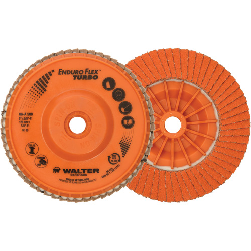 Enduro-Flex Turbo Flap Disc, 5" x 5/8"-11, Type 27S, 80 Grit, Ceramic Southpoint Industrial Supply