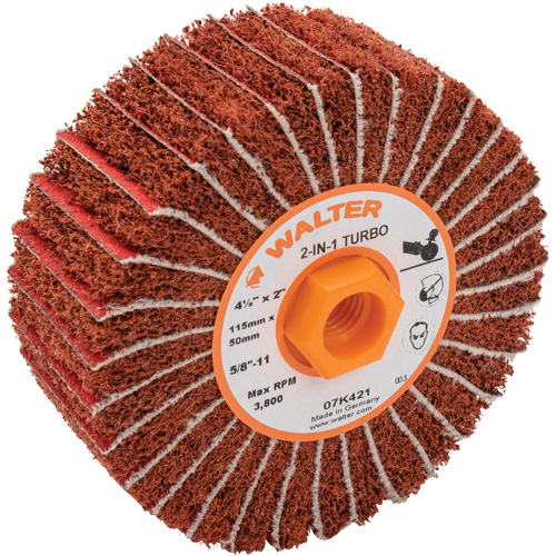 Tambours turbo Two-In-One, 4-1/2" dia. x 2" la, 5/8"-11 Arbre, Grain 60 Southpoint Industrial Supply