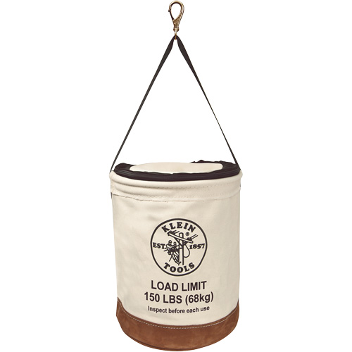 Canvas Bucket with Closing Top, Canvas, 14" Dia. x 17" H, 150 lbs. Load Rating Southpoint Industrial Supply