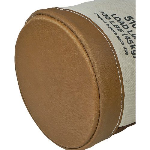 Leather-Bottom Bucket, 17" H, Canvas, White Southpoint Industrial Supply
