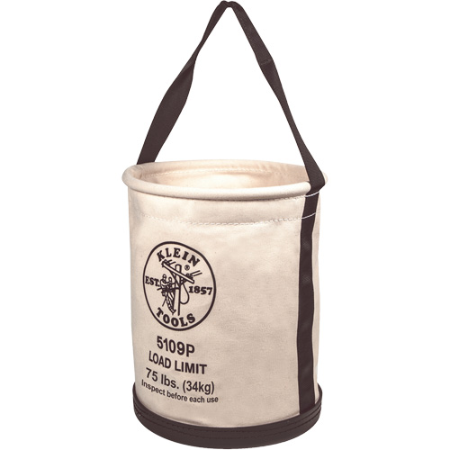 Grand seau &agrave; paroi droite, avec poche et fond moul&eacute;, 15" h, Toile, Naturel Southpoint Industrial Supply