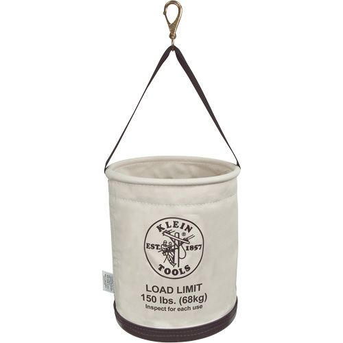 Canvas Bucket, All-Purpose with Drain Holes, Canvas, 12" Dia. x 15" H, 150 lbs. Load Rating Southpoint Industrial Supply