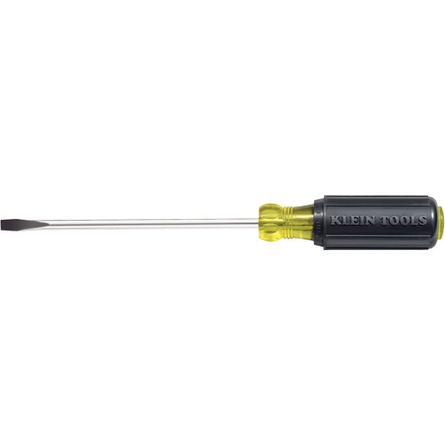 Slot Cabinet Tip Screwdriver, 1/4" Tip, Round, 10-11/32" L, Cushion Grip Handle Southpoint Industrial Supply