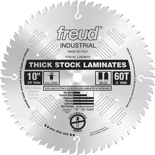 Industrial Saw Blade - Chipboard, 10", 60 Teeth, Laminate Use Southpoint Industrial Supply