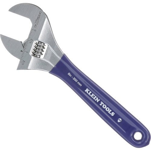 Extra-Wide Jaw Adjustable Wrench, 8" L, 1-1/2" Max Width, Plain Southpoint Industrial Supply