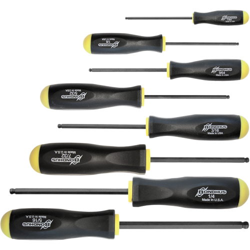 Ball Driver Screwdriver Sets - SAE, 8 Pcs. Southpoint Industrial Supply