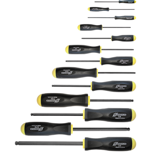 Ball Driver Screwdriver Sets - SAE, 13 Pcs. Southpoint Industrial Supply