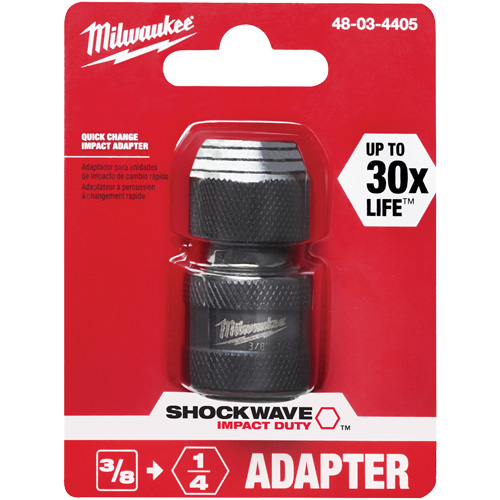 Shockwave Impact Driver Square to Hex Socket Adapter, Impact, 1/4" Drive, 3/8" Socket, 1.875" L Southpoint Industrial Supply