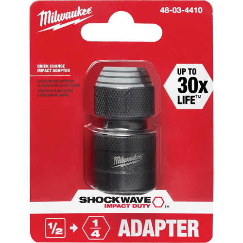 Shockwave Impact Driver Square to Hex Socket Adapter, Impact, 1/4" Drive, 1/2" Socket, 1.875" L Southpoint Industrial Supply