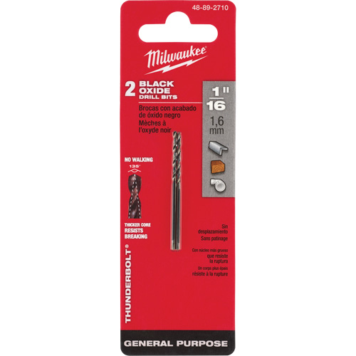 Foret s&eacute;rie courte Thunderbolt, Acier rapide, 1/16", 1-7/8" lo, 7/8" Cannelure, 135° Angle Southpoint Industrial Supply