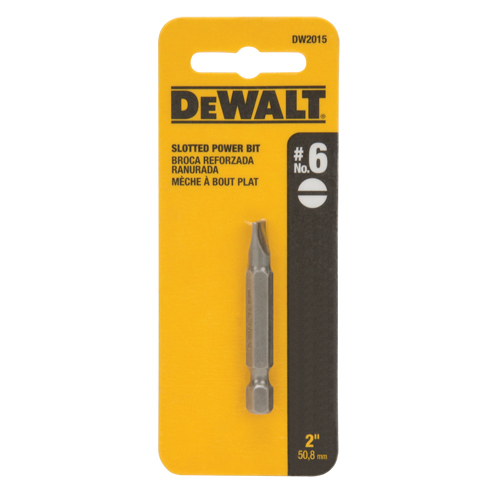 Screwdriver Bit, Slot, #6 Tip, 1/4" Drive Size, 2" Length Southpoint Industrial Supply