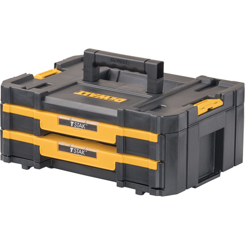 TSTAK&reg; IV Tool Box with Double Shallow Drawers, 16-1/4" x 12-1/4" x 6-3/8", Black Southpoint Industrial Supply