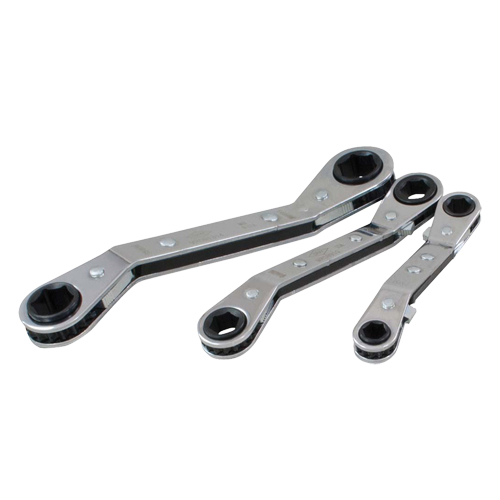 Jeu de cl&eacute;s &agrave; cliquet d&eacute;cal&eacute;e, Cl&eacute; polygonale, 3 morceaux, M&eacute;trique Southpoint Industrial Supply