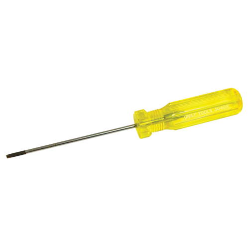 Electrician's Slotted Screwdriver, 1/8" Tip, Round, 7-1/4" L, Plastic Handle Southpoint Industrial Supply