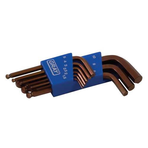 Short Ball End Hex Key Set, 9 Pcs., Metric Southpoint Industrial Supply