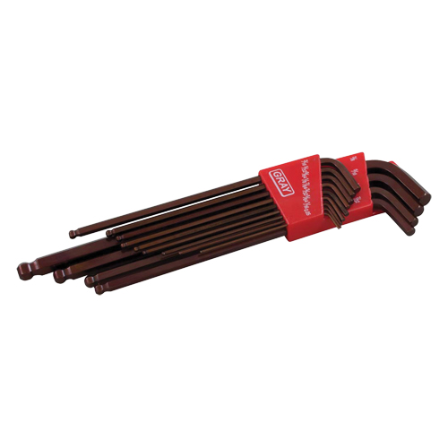 Extra Long Arm Ball Hex Key Set, 13 Pcs., Imperial Southpoint Industrial Supply