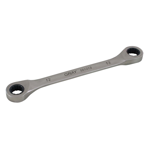 Double Box End Gear Ratcheting Wrench, 12 Point, 8 mm x 9 mm, Plain Finish Southpoint Industrial Supply