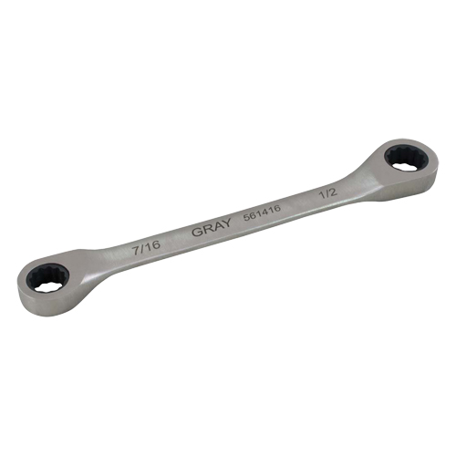 Double Box End Gear Ratcheting Wrench, 12 Point, 5/16" x 3/8", Plain Finish Southpoint Industrial Supply