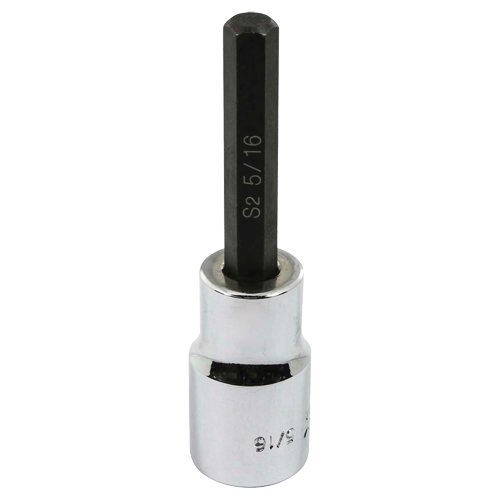 Bit Socket, Hex, 5/16" x 3-1/4" L, 1/2" Square Drive Drive Southpoint Industrial Supply
