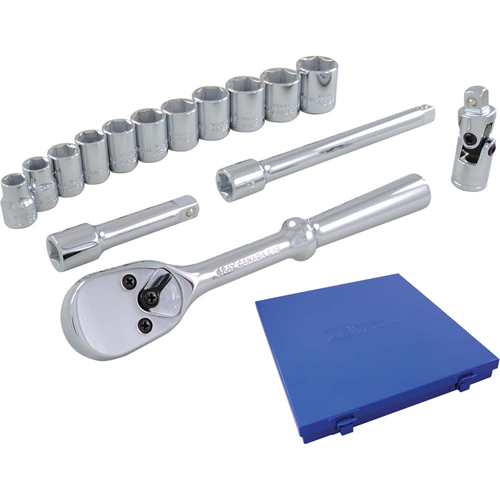 Socket & Attachment Set, 15 Pcs, 3/8" Drive Size Southpoint Industrial Supply