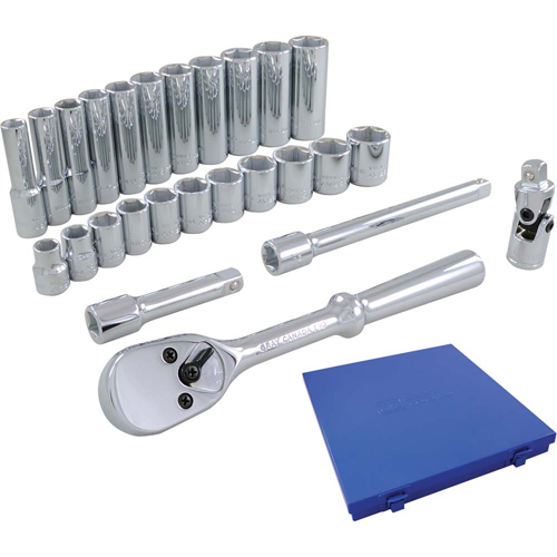 Socket & Attachment Set, 26 Pcs, 3/8" Drive Size, Deep Southpoint Industrial Supply