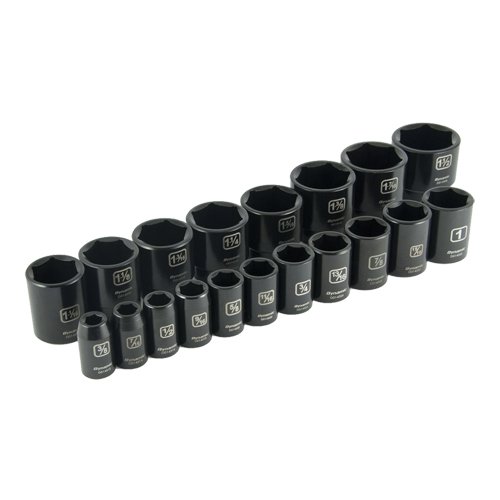 SAE Socket Set, 19 Pcs, Impact, 1/2" Drive Size Southpoint Industrial Supply