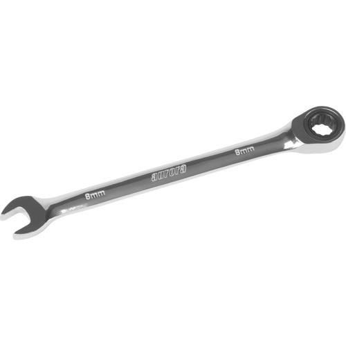 Metric Ratcheting Combination Wrench, 12 Point, 8 mm, Chrome Finish Southpoint Industrial Supply