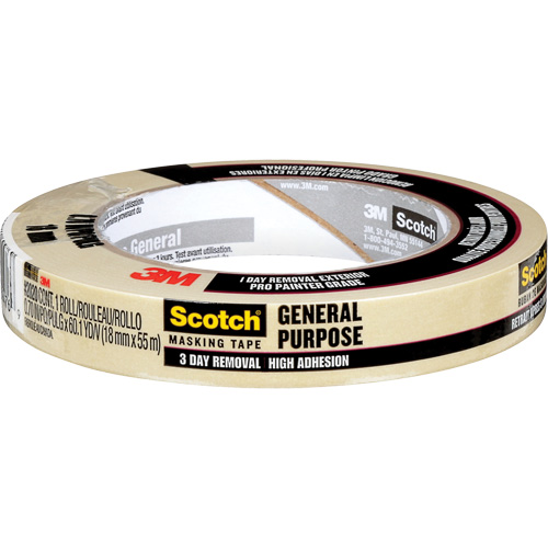 Scotch&reg; Contractor Grade Masking Tape 2020, 18 mm (3/4") x 55 m (180'), Beige Southpoint Industrial Supply