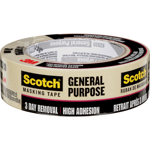 Scotch&reg; Contractor Grade Masking Tape 2020, 36 mm (1-1/2") x 55 m (180'), Beige Southpoint Industrial Supply