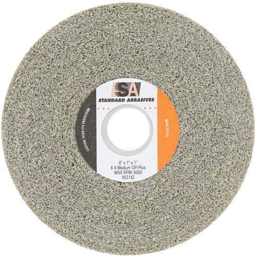 Standard Abrasives General Purpose Plus Wheel, 6" Dia., Medium Grit, Aluminum Oxide Southpoint Industrial Supply