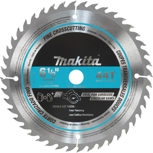 Circular Saw Blade, 6-1/2", 44 Teeth, Wood Use Southpoint Industrial Supply