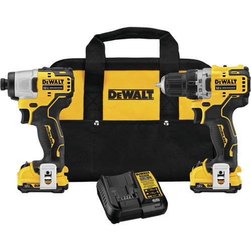 Trousse de perceuse et de tournevis &agrave; percussion &agrave; moteur sans balai Xtreme, Lithium-ion, 12 V Southpoint Industrial Supply