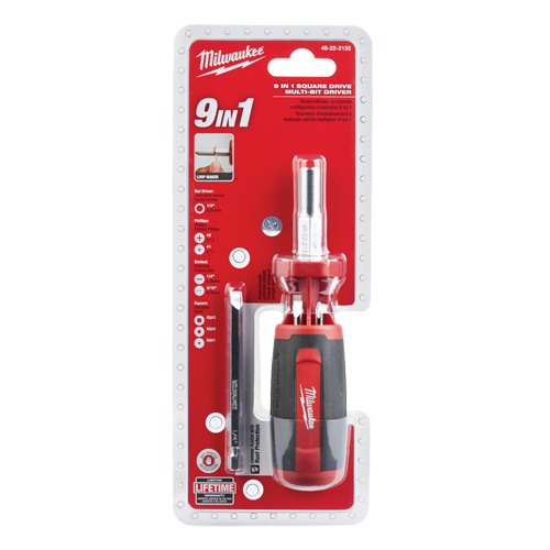 9-in-1 Square Drive Multi-Bit Driver, 9" L, Cushion Grip Handle Southpoint Industrial Supply