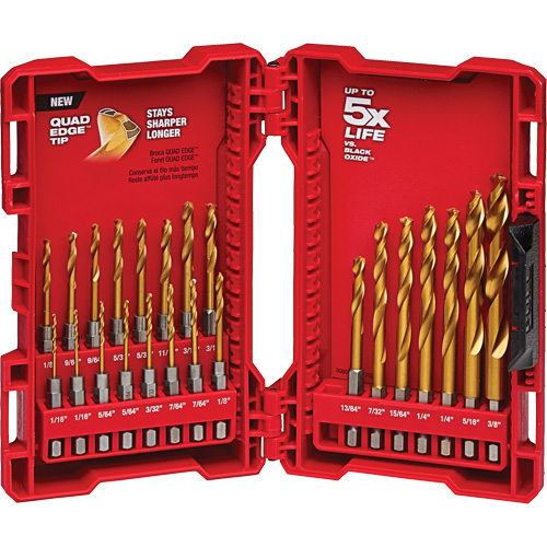 Shockwave Impact Duty Drill Bit Set, 23 Pieces, Titanium Southpoint Industrial Supply