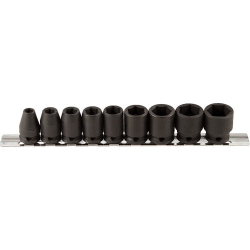 Socket Set, 9 Pcs, Impact, 3/8" Drive Size Southpoint Industrial Supply