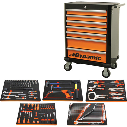 Auto Mechanic Set with Rolling Cabinet, 125 Pieces Southpoint Industrial Supply