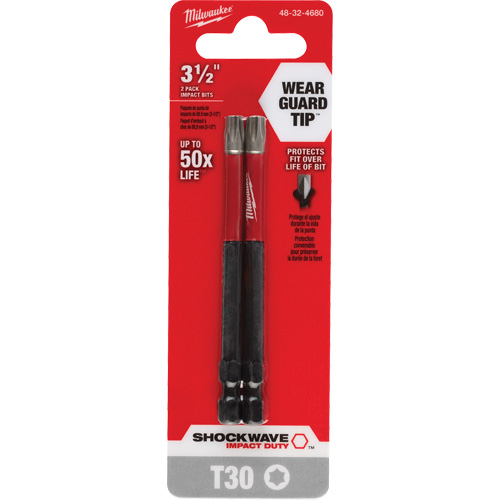 Shockwave Impact Duty Screwdriver Bit, Torx, T-30 Tip, 1/4" Drive Size, 3-1/2" Length Southpoint Industrial Supply