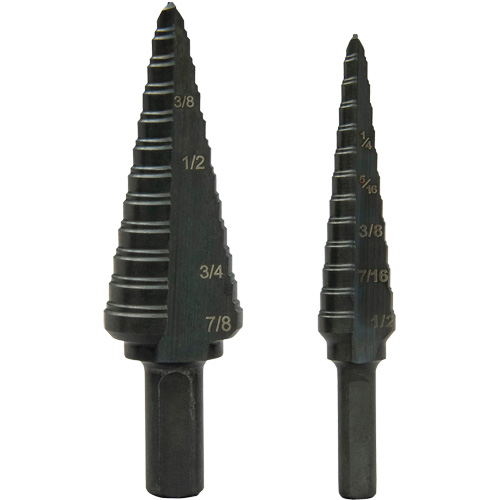 Step Bit Set, 1/8"/3/16" - 1/2"/7/8"  Southpoint Industrial Supply