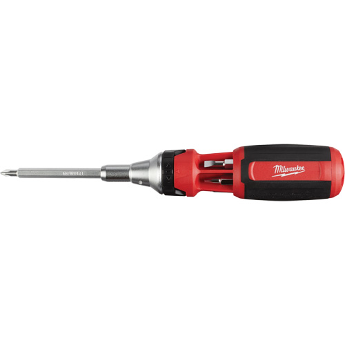 Tournevis &agrave; rochet 9 en 1 avec embouts multiples &agrave; carr&eacute; conducteur, 9-1/10" lo, Prise Coussin&eacute;e Southpoint Industrial Supply