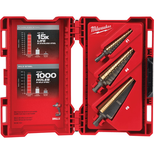Step Drill Bit Set, 3 Pieces, High Speed Cobalt Southpoint Industrial Supply