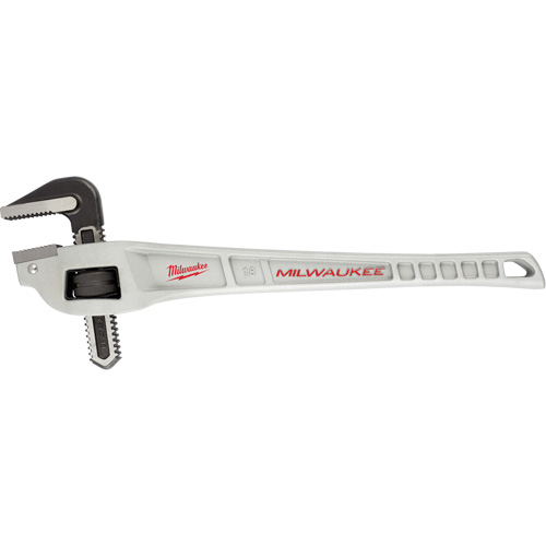 Cl&eacute; &agrave; tuyau coud&eacute;e en aluminium, Cap des m&acirc;choires 2", Longueur 18", Fini Rev&ecirc;tement en poudre, Prise Ergonomique Southpoint Industrial Supply