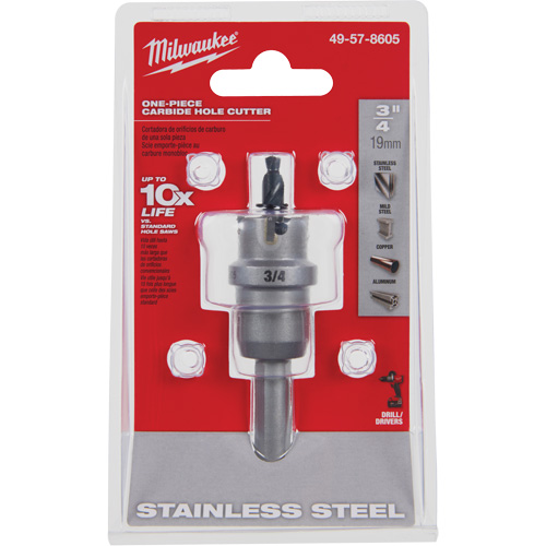 Scies-cloches au carbure monobloc, 3/4", Profondeur de la coupe de 3/16" Southpoint Industrial Supply