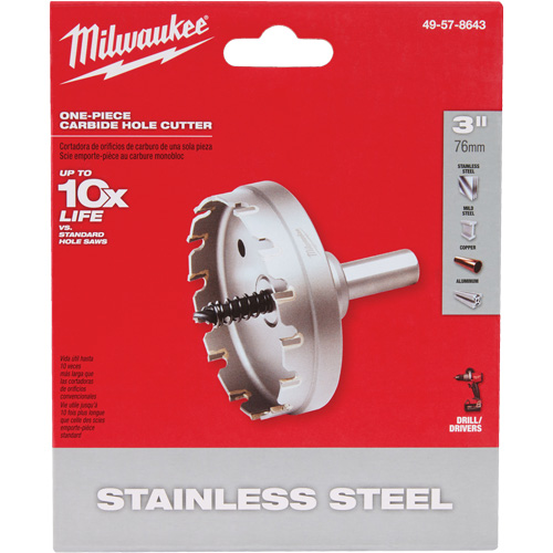 Scies-cloches au carbure monobloc, 3", Profondeur de la coupe de 3/16" Southpoint Industrial Supply