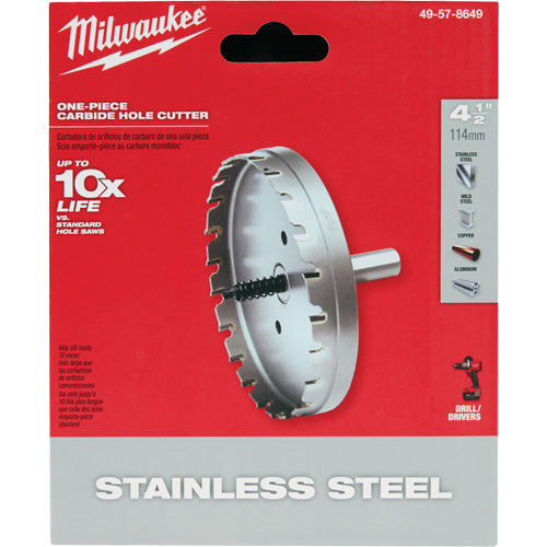 One-Piece Carbide Hole Cutters, 4-1/2", 3/16" Depth of Cut Southpoint Industrial Supply