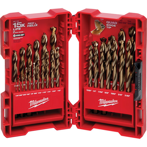 Red Helix Drill Bit Set, 29 Pieces, Cobalt Southpoint Industrial Supply