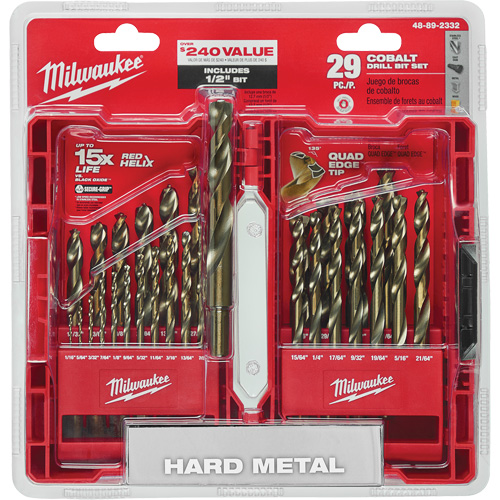 Red Helix Drill Bit Set, 29 Pieces, Cobalt Southpoint Industrial Supply